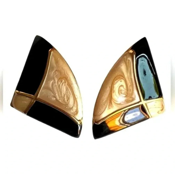 Vintage Enamel Art Deco Stud Earrings - Picture 1 of 2